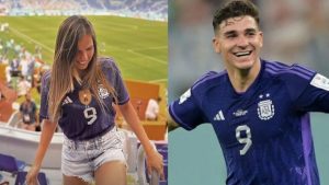 La polémica reacción de la novia de Julián Alvarez con un grupo de hinchas